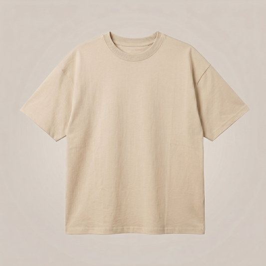 Back Off Oversized Tee - Sand Beige
