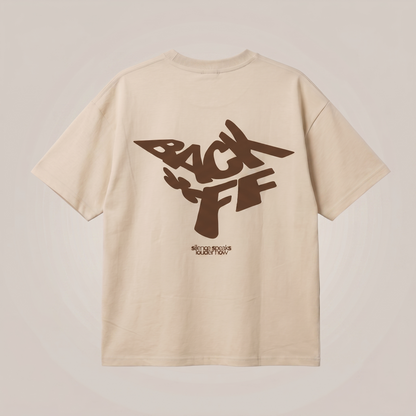 Back Off Oversized Tee - Sand Beige