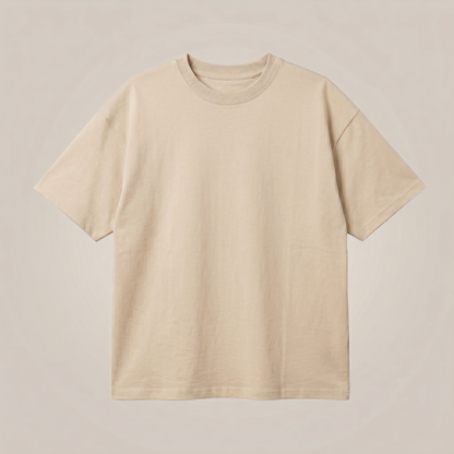 Back Off Oversized Tee - Sand Beige