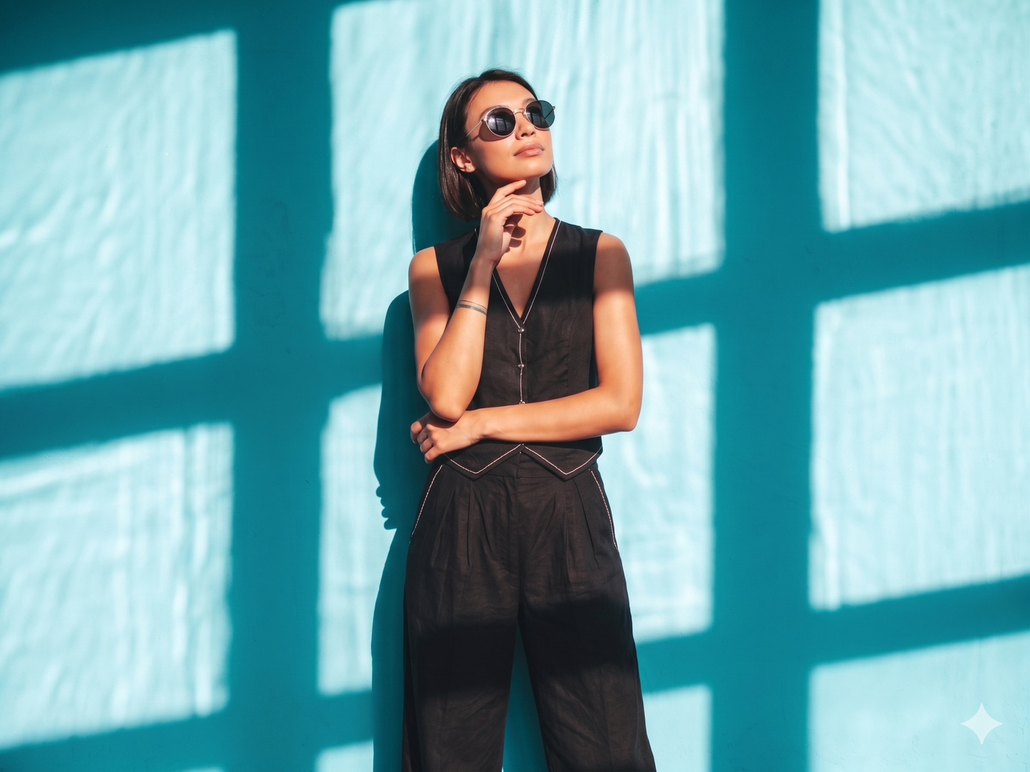The Eclipse - Black Structured Sleeveless Shell | Tafree Curated