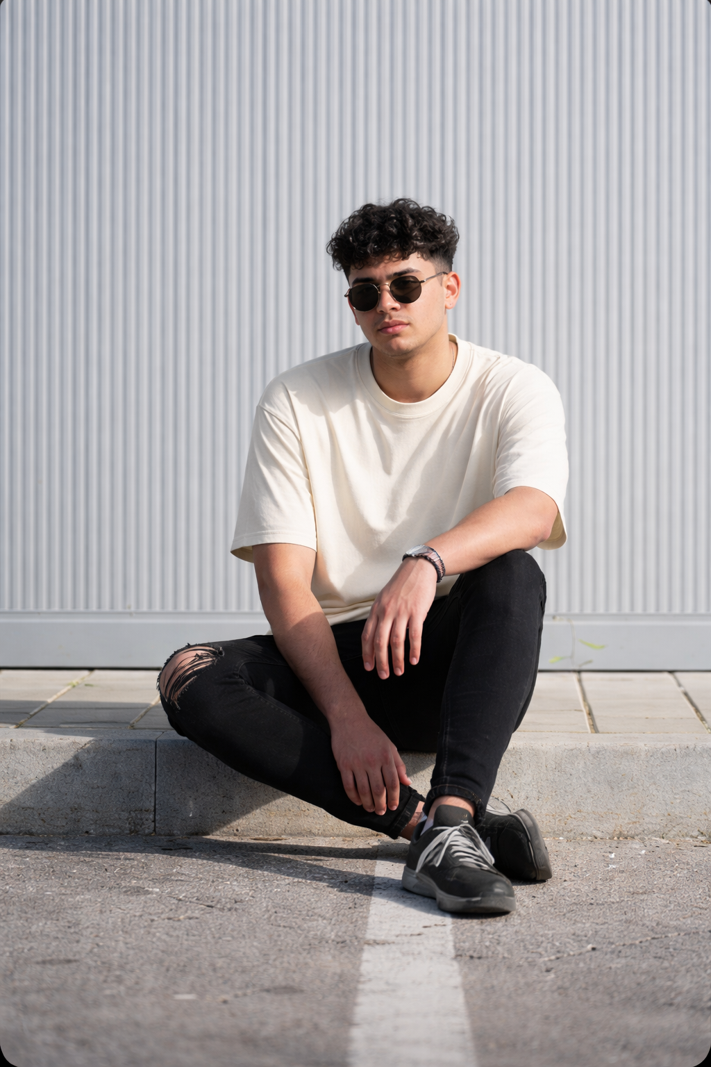 Tafree Essentials Oversized Unisex T-Shirt - Off White/Beige