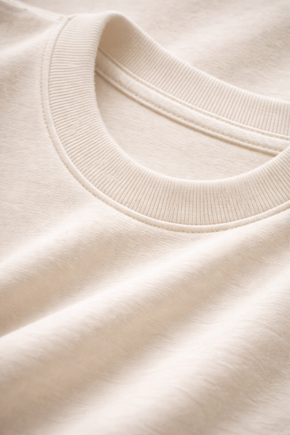 Tafree Essentials Oversized Unisex T-Shirt - Off White/Beige