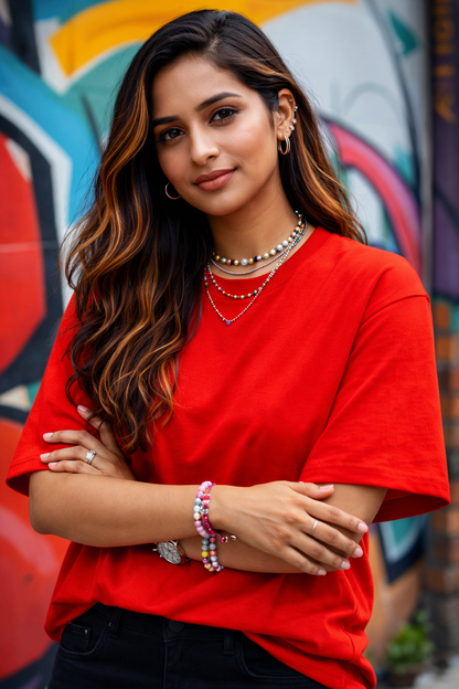 Tafree Essentials Oversized Unized T-Shirt - Red