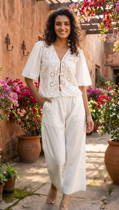 The Aura - Textured Cotton Top | Tafree Curated
