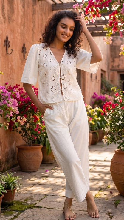 The Aura - Textured Cotton Top | Tafree Curated